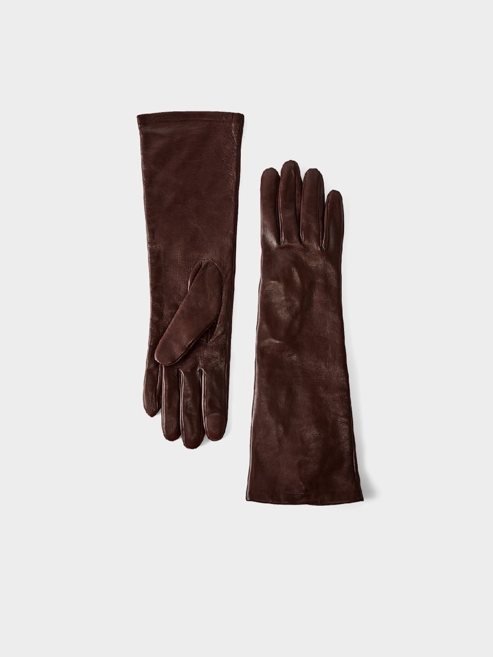 Aritzia NWT Renown Leather Long Gloves Mocha Brown Size Small